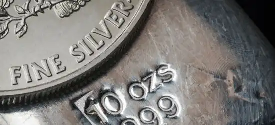 Silver bars and coins